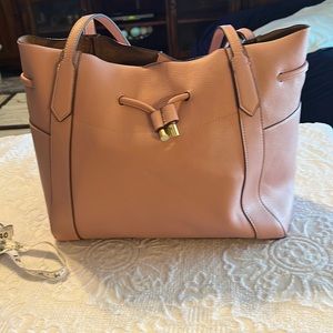 Blush pink vegan leather purse large Sz New